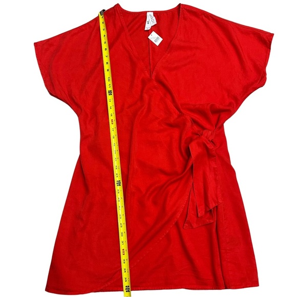 Anthropologie Amadi Miena Mini Red Wrap V-Neck Dress SZ X- Large Casual NWT READ - Picture 10 of 12